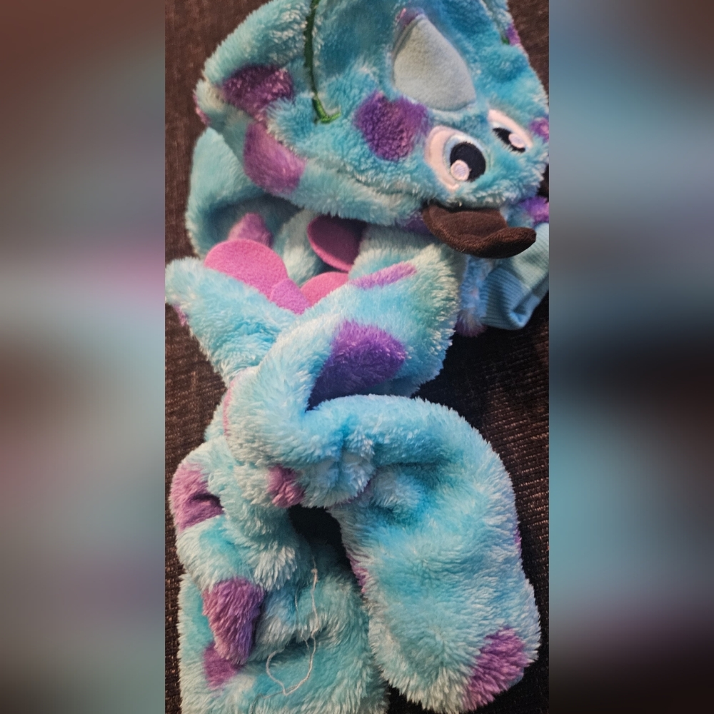 Plush Blue and Purple Dog Costume